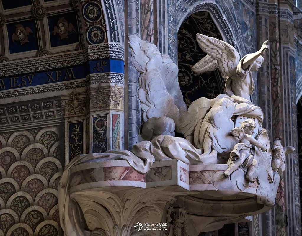 Détail sculpté de la chaire, cathédrale Sainte-Cécile d'Albi