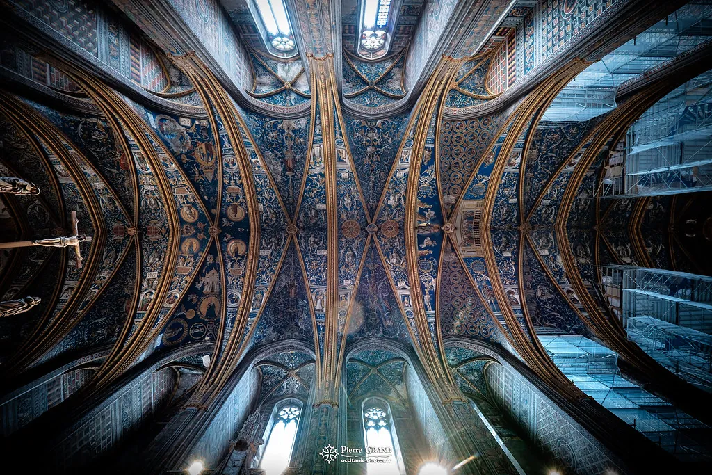 Les voûtes peintes en bleu et or, cathédrale Sainte-Cécile d'Albi